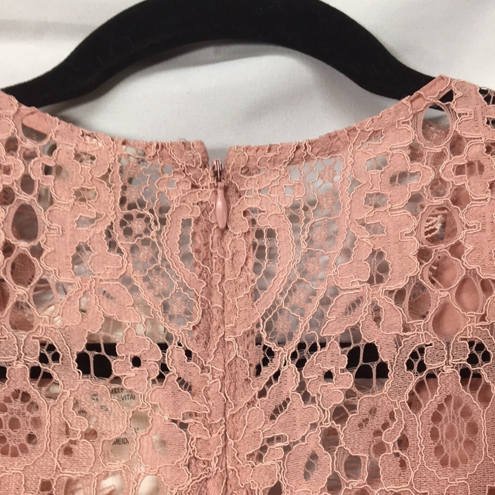 ASOS Women’s Long Sleeve Pink Lace Mini Prom Dress Size 10 NEW With Tags - Picture 8 of 10